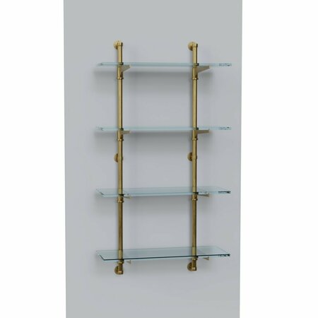 DESIGNS OF DISTINCTION Cantilever Bistro Shelf Kit - 4 Shelves - Satin Brass 01CANT1048SB1